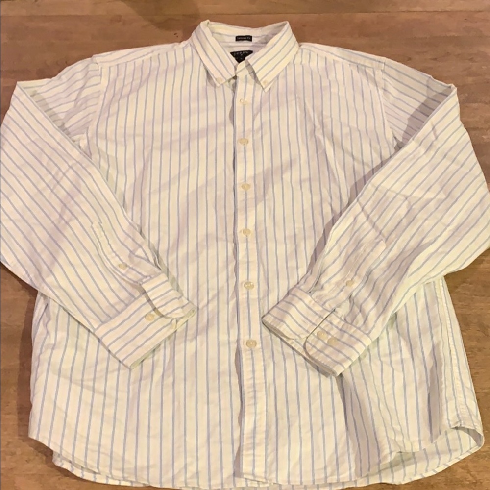 J.Crew blue and yellow striped oxford shirt